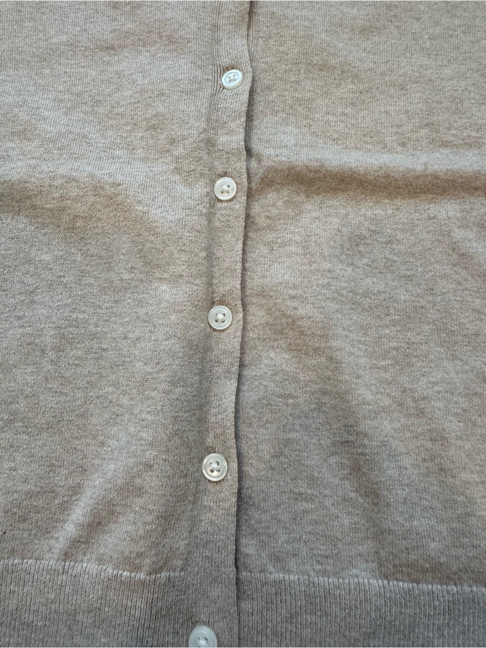 Old Navy Quiet Luxury Classic Cream Crew Neck Button Front Cotton Cardigan Small - Picture 3 of 9